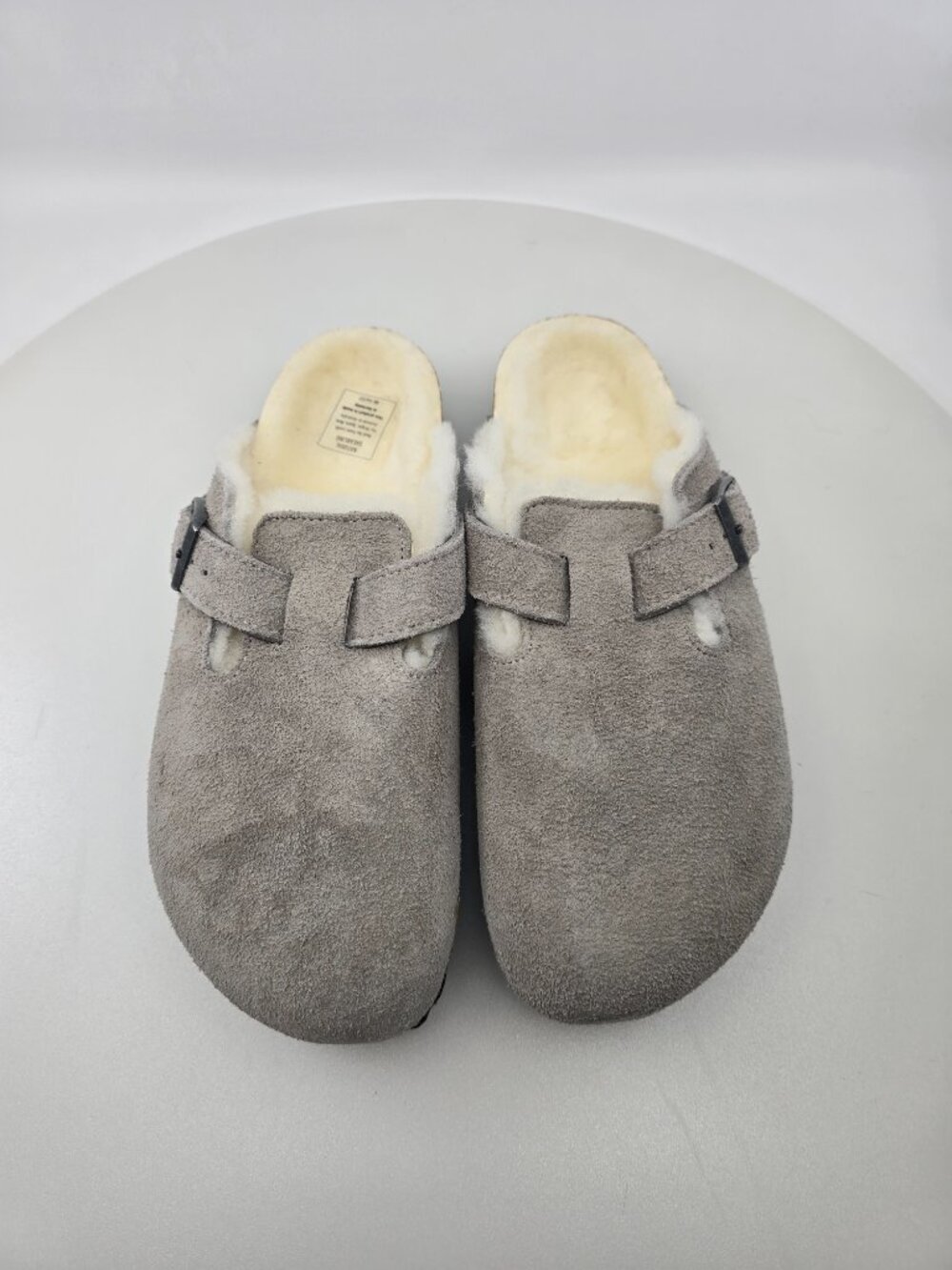 BIRKENSTOCK BOSTON VL SHEARING / STONE COIN / SIZE 38 [US7 FOR WOMAN]